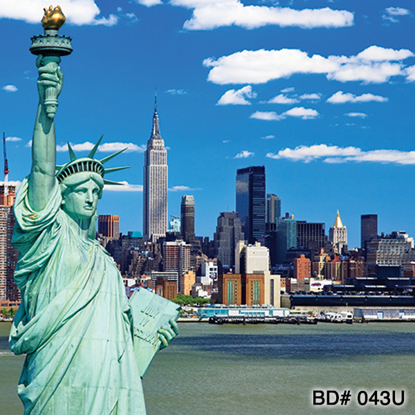 statue of liberty daytime nyc skyline photo backdrop