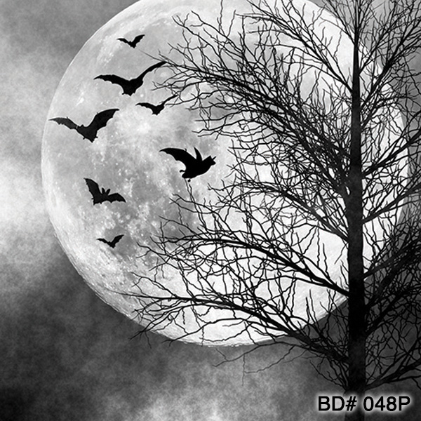 full moon Halloween photo party backdrop
